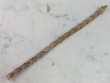 Load image into Gallery viewer, Womens Vintage Estate Sterling Silver Herringbone Bracelet 18.1g E5772