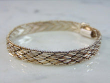 Load image into Gallery viewer, Womens Vintage Estate Sterling Silver Herringbone Bracelet 18.1g E5772