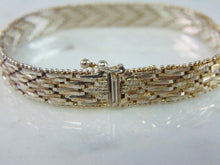 Load image into Gallery viewer, Womens Vintage Estate Sterling Silver Herringbone Bracelet 18.1g E5772