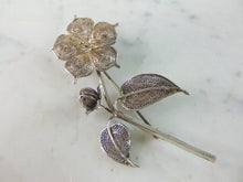 Load image into Gallery viewer, Womens Vintage Estate Sterling Silver Flower Brooch 9.8g E5864