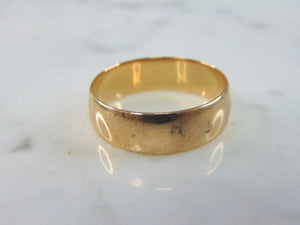 Mens Vintage Estate 14K Yellow Gold Band Wedding Ring 5.1g E2358