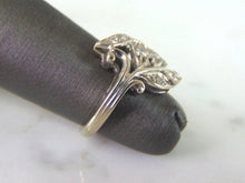 Load image into Gallery viewer, Womens Vintage Estate 14K White Gold Diamond Flower Ring, 3.6g E5962