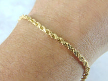 Load image into Gallery viewer, Womens Vintage Estate 14K Yellow Gold Rope Bracelet, 8.2g E5327