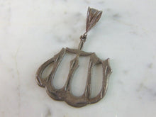 Load image into Gallery viewer, Mens Vintage Estate Sterling Silver Allah Religious Pendant 9.6g E5841