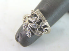 Load image into Gallery viewer, Womens Vintage Estate 14K White Gold Diamond Flower Ring, 3.6g E5962