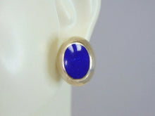 Load image into Gallery viewer, Womens Vintage Estate Sterling Silver Lapis Earrings 9.9g E2390