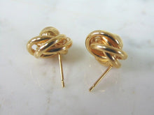 Load image into Gallery viewer, Pr Womens 14K Yellow Gold Infinity Knot Stud Earrings 4.2g E5219