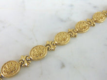 Load image into Gallery viewer, Womens Vintage Estate 14k Gold Roman Fleur de Lis Bracelet 18.1g E5306