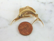 Load image into Gallery viewer, Vintage Estate 14K Yellow Gold Sword Fish Pendant 6.2g E5313