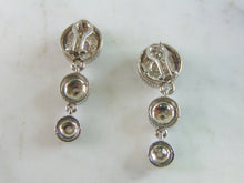 Load image into Gallery viewer, Womens Vintage Estate Sterling Silver CZ Dangle Earrings 14.6g E5901