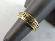 Load image into Gallery viewer, Mens Vintage Estate 14K Yellow &amp; White Gold Greek Key Wedding Ring, 8.8g E5974