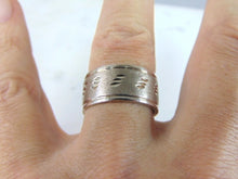 Load image into Gallery viewer, Mens Vintage Estate 14K White Gold Wedding Band Ring 11.9g E5989