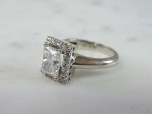 Load image into Gallery viewer, Womens Vintage Estate 14K White Gold CZ Ring 5.5g E3061