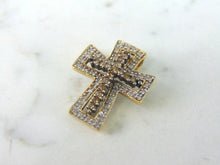 Load image into Gallery viewer, Womens 14k Gold Chocolate Diamond Cross Pendant 3.1g E5995