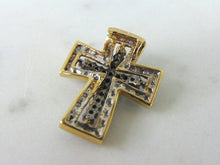 Load image into Gallery viewer, Womens 14k Gold Chocolate Diamond Cross Pendant 3.1g E5995