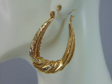 Load image into Gallery viewer, Womens Vintage Estate 14K Yellow Gold Hoop Earrings, 3.2g #E5005