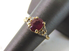 Load image into Gallery viewer, Womens Vintage Estate 14k Yellow Gold Ruby &amp; Diamond Ring 3.2g E5798