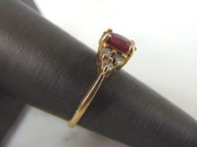 Load image into Gallery viewer, Womens Vintage Estate 14k Yellow Gold Ruby &amp; Diamond Ring 3.2g E5798