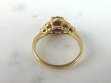 Load image into Gallery viewer, Womens Vintage Estate 14k Yellow Gold Ruby &amp; Diamond Ring 3.2g E5798