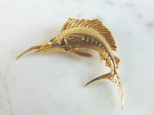 Load image into Gallery viewer, Vintage Estate 14K Yellow Gold Sword Fish Pendant 6.2g E5313