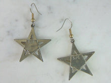 Load image into Gallery viewer, Womens Vintage Estate Sterling Silver CZ Star Earrings 8.6g E3162