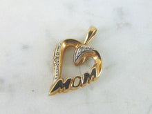 Load image into Gallery viewer, Womens Vintage Estate 10K Yellow Gold Mom Heart Pendant 1.4g E5416
