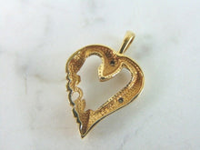 Load image into Gallery viewer, Womens Vintage Estate 10K Yellow Gold Mom Heart Pendant 1.4g E5416