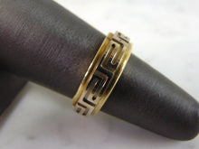 Load image into Gallery viewer, Mens Vintage Estate 14K Yellow &amp; White Gold Greek Key Wedding Ring, 8.8g E5974