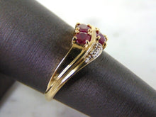 Load image into Gallery viewer, Womens Vintage Estate 10K Yellow Gold Diamond &amp; Ruby Ring, 2.7g E2408