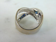 Load image into Gallery viewer, Womens Vintage Estate 14K White Gold Diamond &amp; Sapphire Ring, 6.9g E2480