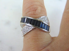Load image into Gallery viewer, Womens Vintage Estate 14K White Gold Diamond &amp; Sapphire Ring, 6.9g E2480