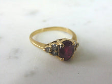 Load image into Gallery viewer, Womens Vintage Estate 14k Yellow Gold Ruby &amp; Diamond Ring 3.2g E5798