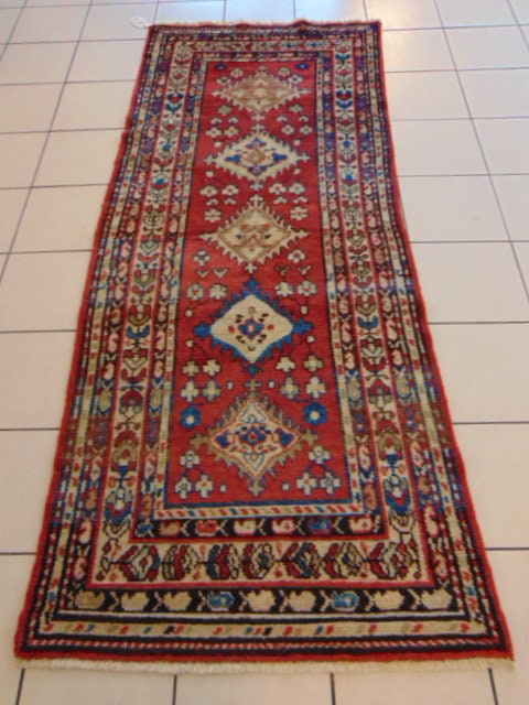 Vintage Estate Handmade Middle Eastern Runner Rug E363