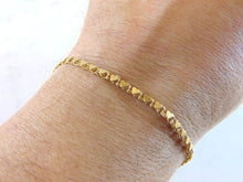 Load image into Gallery viewer, Womens Vintage Estate 14K Yellow Gold Heart Bracelet 3.6g E3909