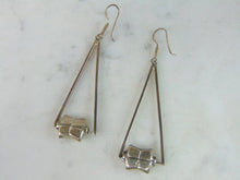 Load image into Gallery viewer, Womens Vintage Estate Sterling Silver Dangle Earrings 6.5g E3160