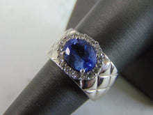 Load image into Gallery viewer, Womens Vintage Estate 18K White Gold Tanzanite &amp; Diamond Ring 10.2g E854