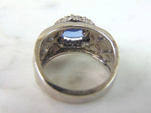 Load image into Gallery viewer, Womens Vintage Estate 18K White Gold Tanzanite &amp; Diamond Ring 10.2g E854