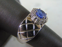 Load image into Gallery viewer, Womens Vintage Estate 18K White Gold Tanzanite &amp; Diamond Ring 10.2g E854
