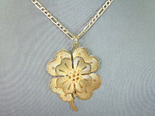 Load image into Gallery viewer, Womens Vintage Estate 14K Yellow Gold Clover Pendant Necklace 14g E5080