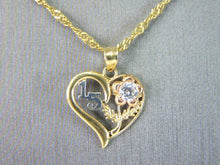 Load image into Gallery viewer, Womens Vintage Estate 14K Yellow Gold Heart Pendant Necklace 3.9g E5172