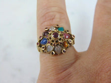 Load image into Gallery viewer, Womens Vintage Estate 14K Yellow Gold Multi Stone Ring, 4.8g E2218