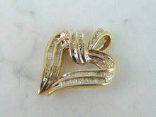 Load image into Gallery viewer, Womens Vintage Estate 10K Yellow Gold Diamond Heart Pendant 4.3g E2370