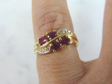 Load image into Gallery viewer, Womens Vintage Estate 10K Yellow Gold Diamond &amp; Ruby Ring, 2.7g E2408