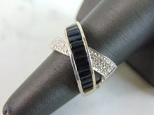 Load image into Gallery viewer, Womens Vintage Estate 14K White Gold Diamond &amp; Sapphire Ring, 6.9g E2480