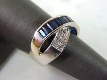 Load image into Gallery viewer, Womens Vintage Estate 14K White Gold Diamond &amp; Sapphire Ring, 6.9g E2480