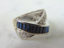 Load image into Gallery viewer, Womens Vintage Estate 14K White Gold Diamond &amp; Sapphire Ring, 6.9g E2480