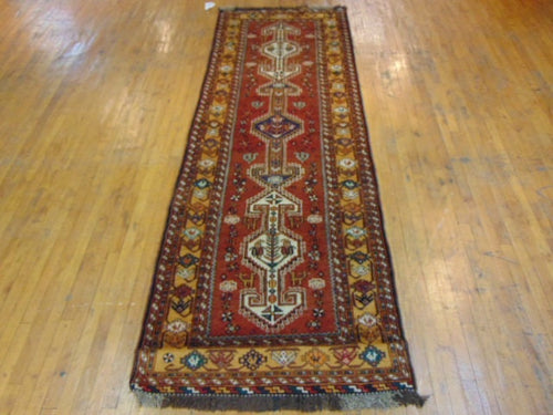 Vintage Estate Semi-Antique Handmade Oriental Runner Rug E34