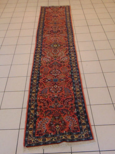 Vintage Semi-Antique Handmade Middle Eastern Runner Rug E344