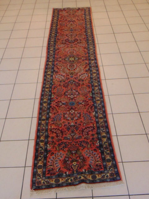 Vintage Semi-Antique Handmade Middle Eastern Runner Rug E344