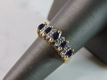 Load image into Gallery viewer, Womens Vintage Estate 14K Yellow Gold Blue Sapphire &amp; Diamond Ring 3.7g #E3911